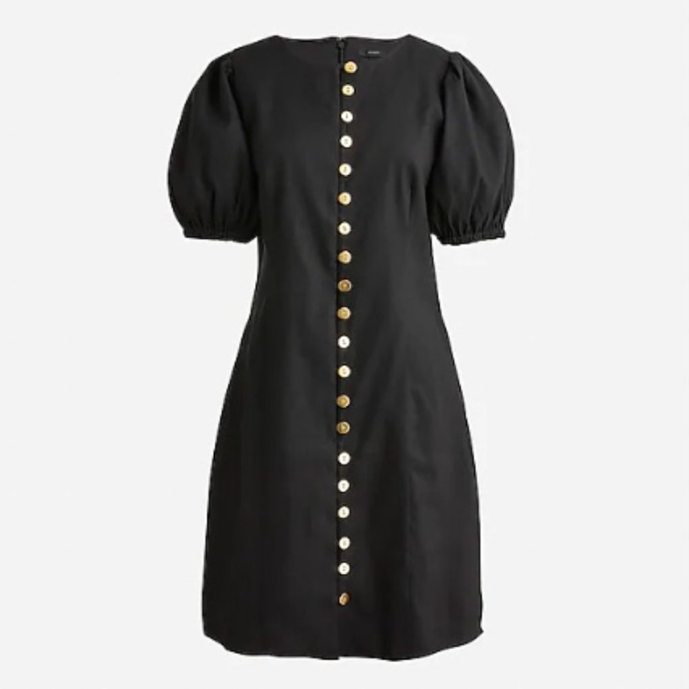 Stretch viscose blend button-front mini dress